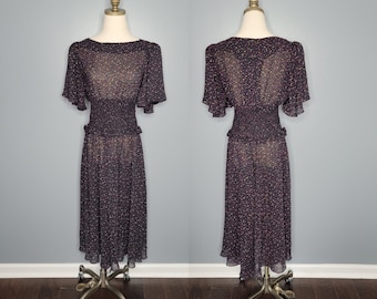 1980s Diane Von Furstenberg Sheer Dress Eighties Party Size 6 1A