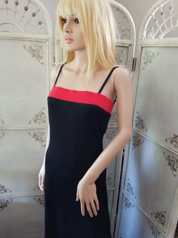 90s Black and Red Sheath Dress Shape FX by Newpor… - image 6