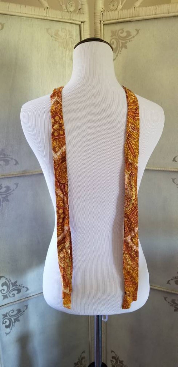 1970s Button Up Shirt Orange and Yellow Paisley S… - image 9