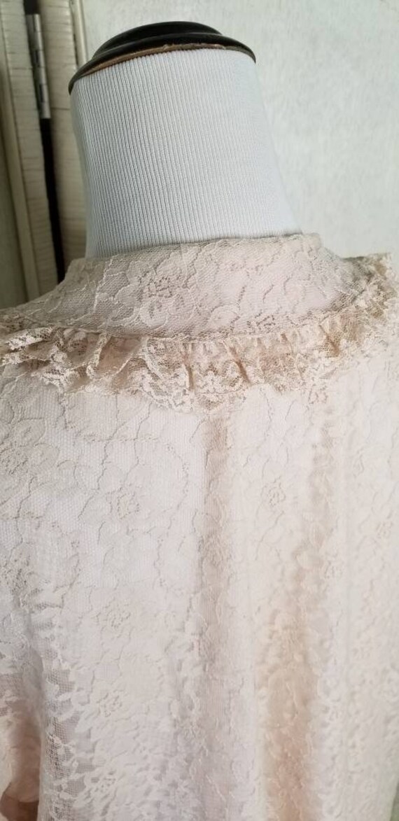 60s Beige Lace Robe Keloun - image 6