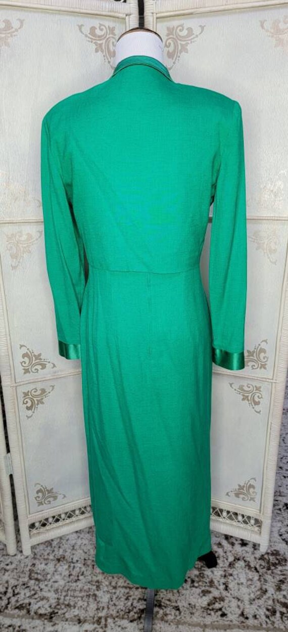 Emerald Green Sheath Dress and Bolero Vintage 198… - image 4