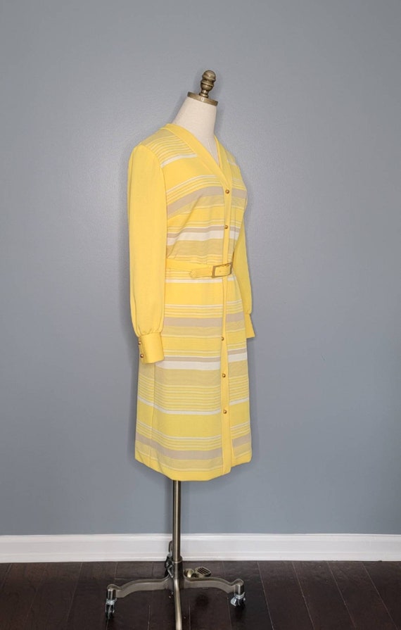 70s Yellow Striped Dress Stoner Square by Nelly D… - image 3