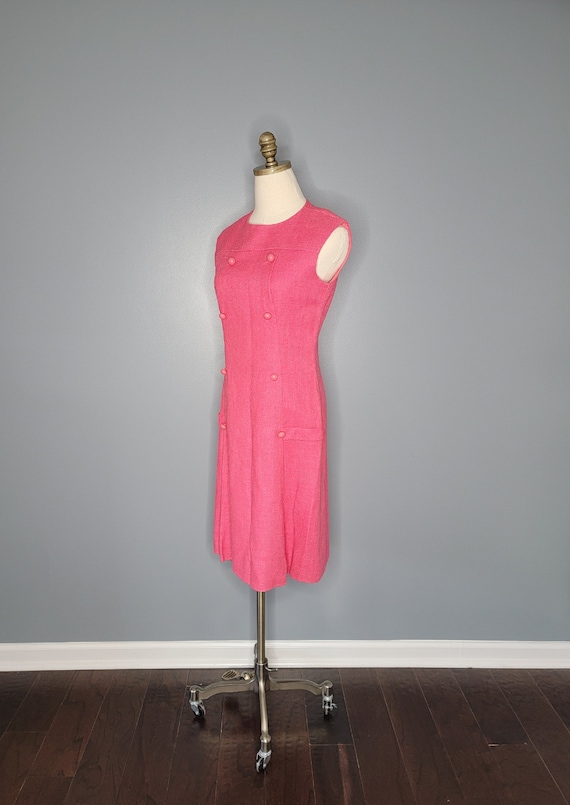 60s Esther Pomerantz Fashions Hot Pink Mod Sheath… - image 3