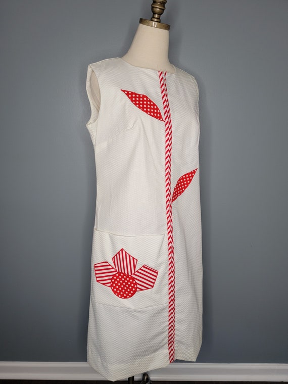 1960s Red and White Sheath Dress Step-N-Go - image 6