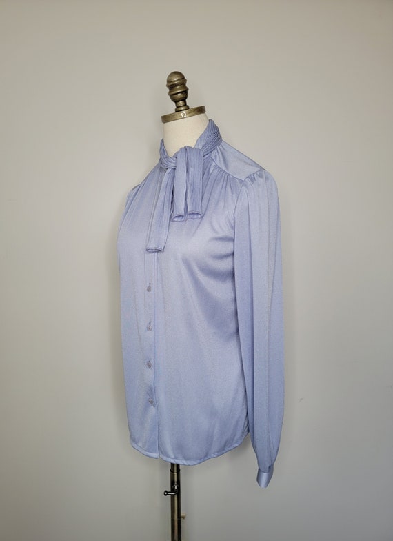 1980s ACT III Lavender Blouse Pleated Collar - image 6