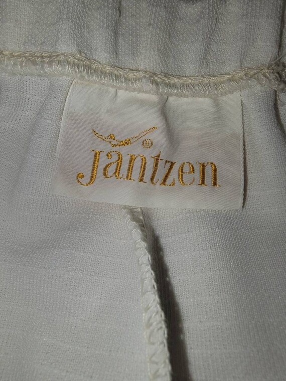 60s Jantzen Wide Leg White Polyester Pants Textur… - image 5