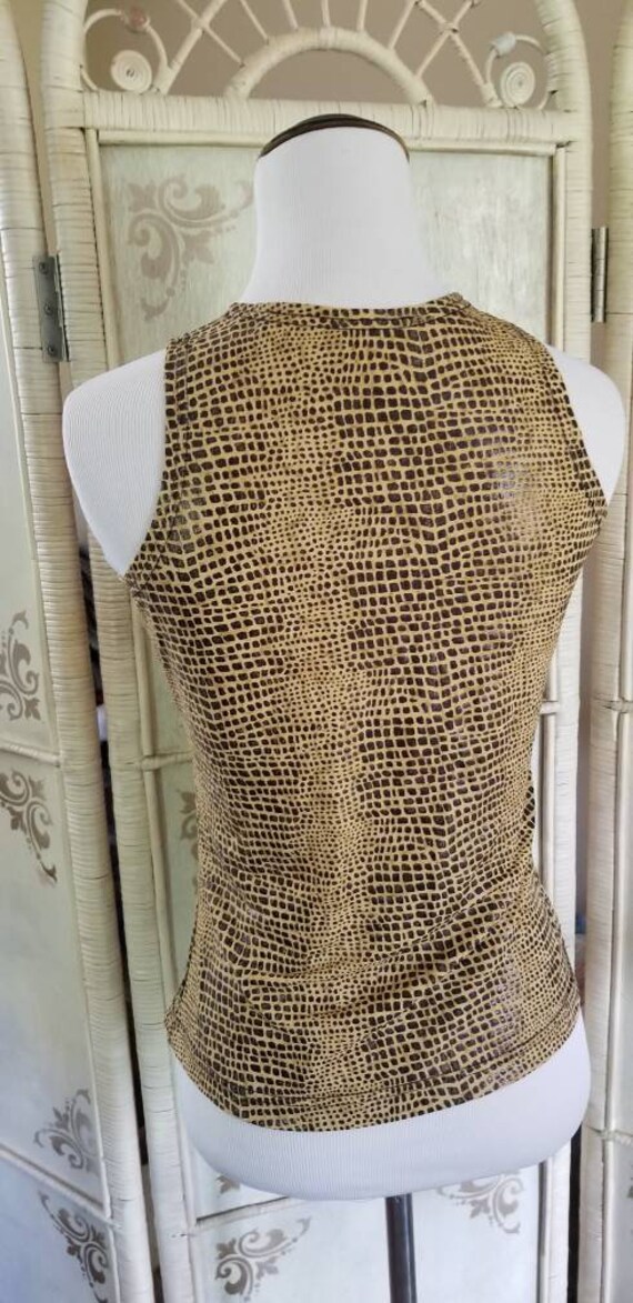 90s Tan Alligator Print Tank Styleworks by Newpor… - image 10