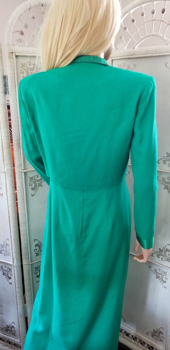 Emerald Green Sheath Dress and Bolero Vintage 198… - image 10