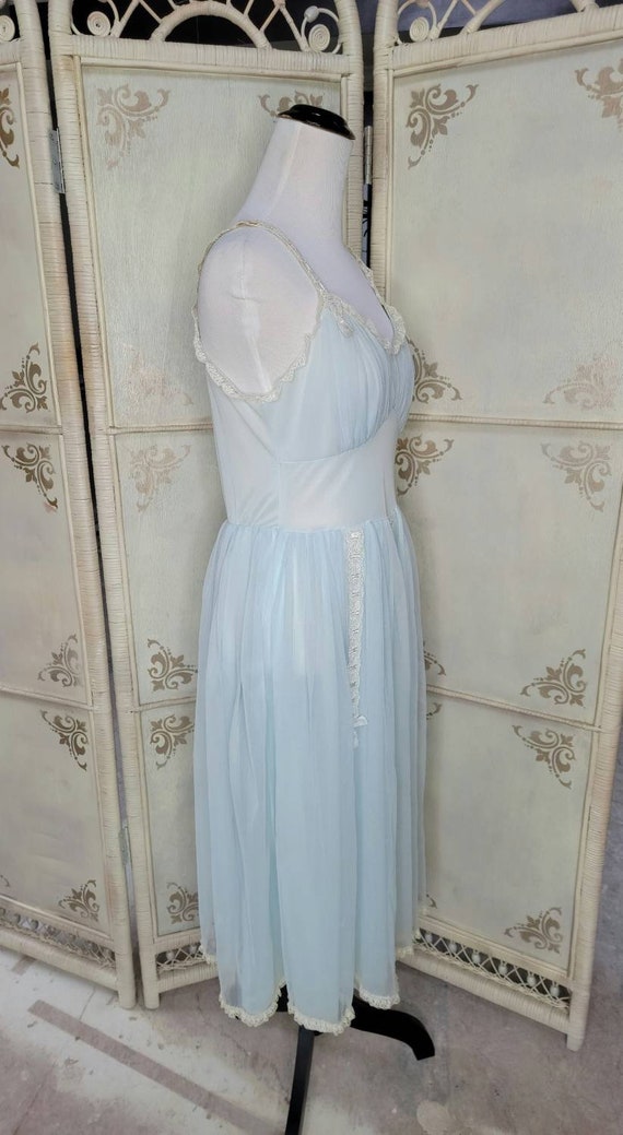 1950s Blue Swan Dress Slip Size 34 Small 50s Ling… - image 3