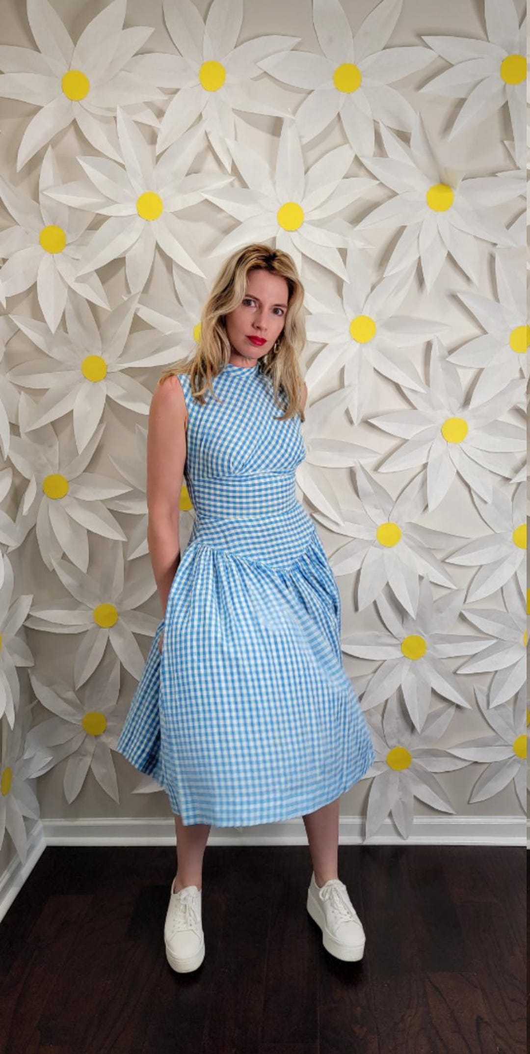 blue dress for baby girl Blue Gingham Maude Dress – Shopbluebelle main image 0