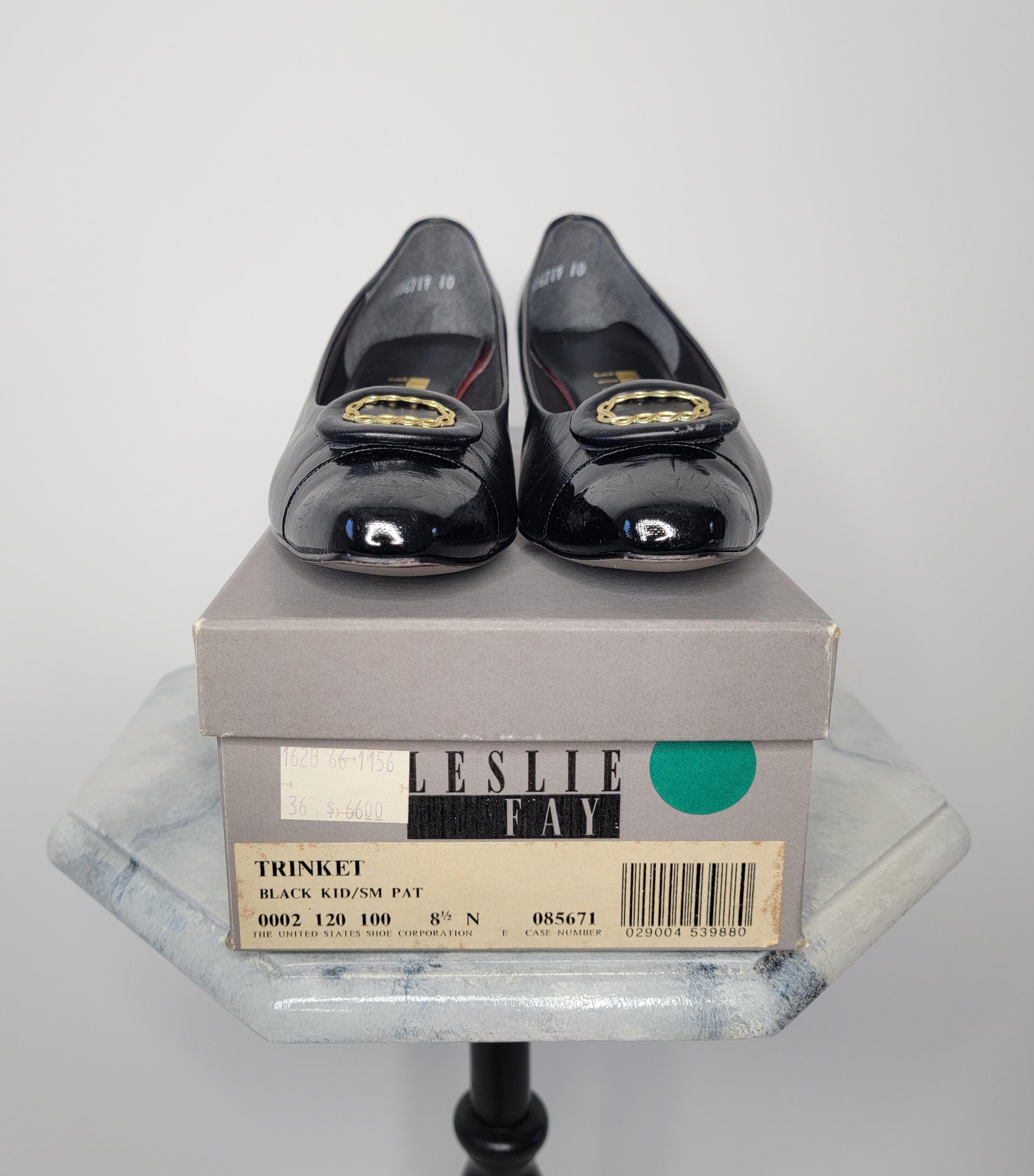 Escarpins Noirs Leslie Fay – Taille 7.5 US – Classiques à Talons Hauts – Occasion Très Bon État