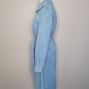 1970s Lilli Ann Ultra Suede Blue Trench Coat image 7