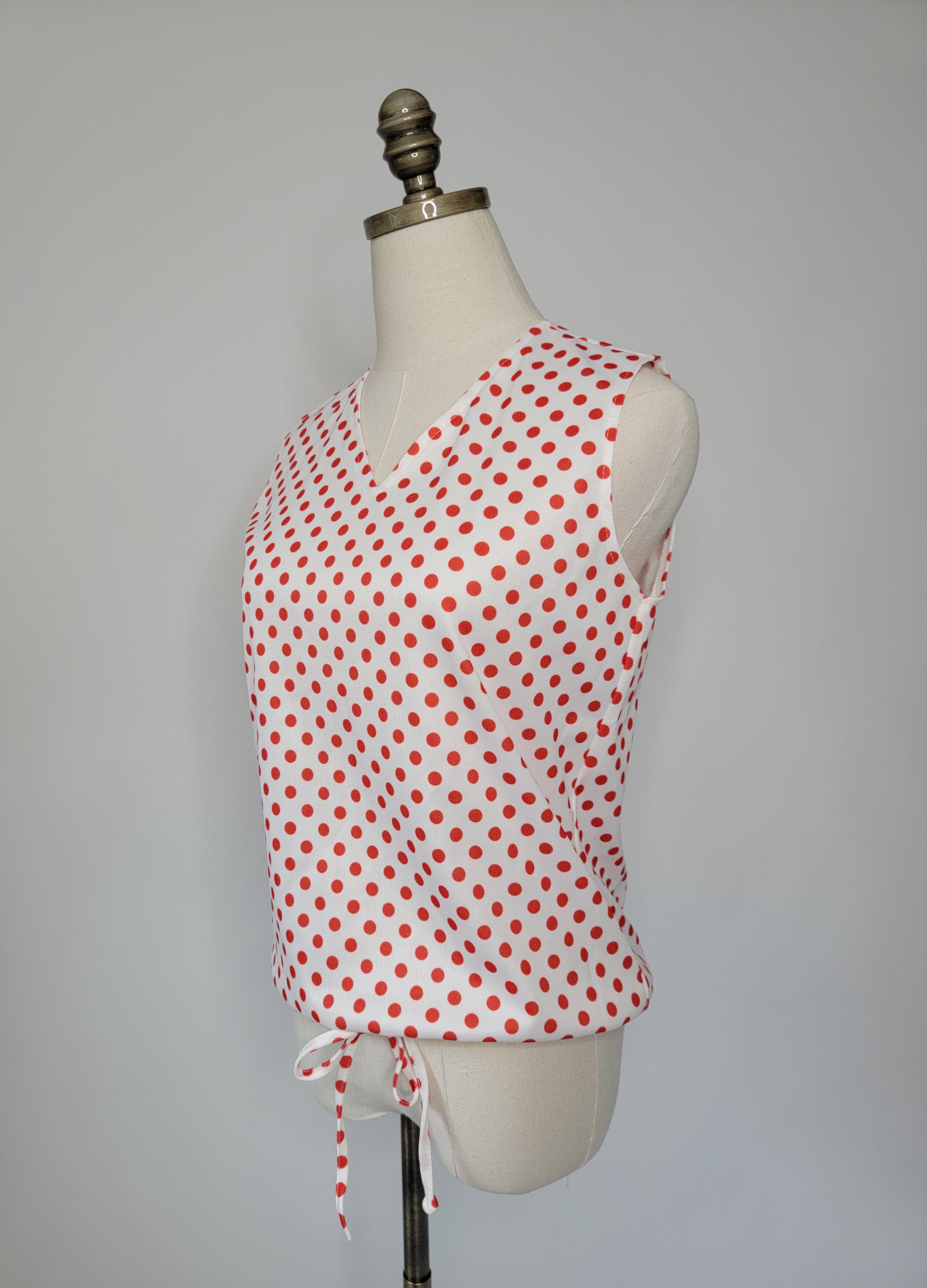トップス 60s custom needle polka dot shirt Vintage Polka Dot Shirt / Long Sleeve See Through Shirt