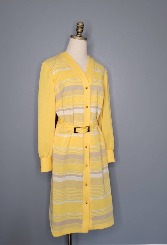 70s Yellow Striped Dress Stoner Square by Nelly D… - image 8