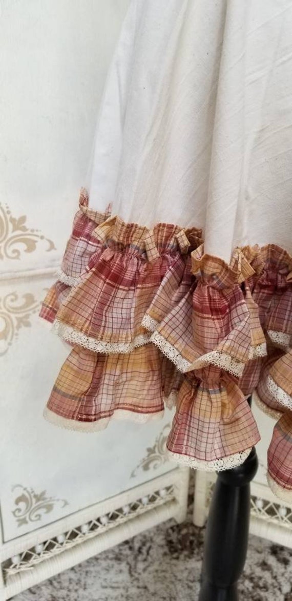 Vintage Handmade Petticoat Pink Plaid Ruffle Skir… - image 3