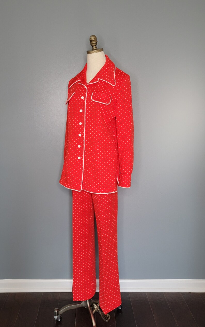 70s ACT III Red Polyester Suit 1970s Leisure Suit Seventies Etsy