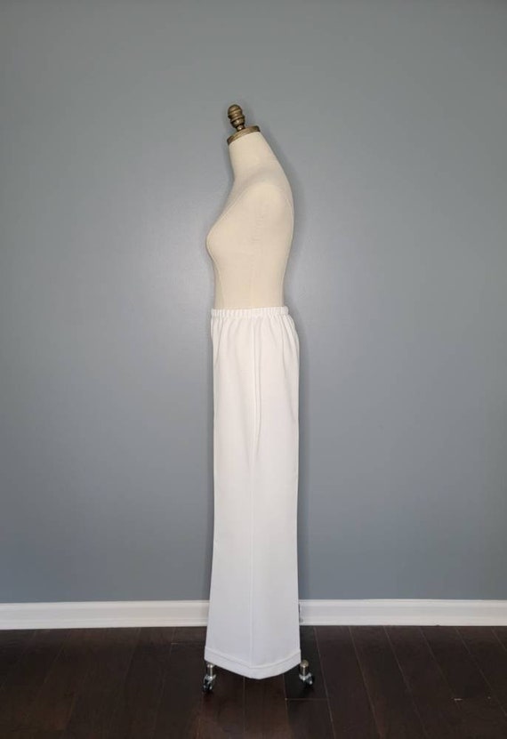 60s Jantzen Wide Leg White Polyester Pants Textur… - image 4