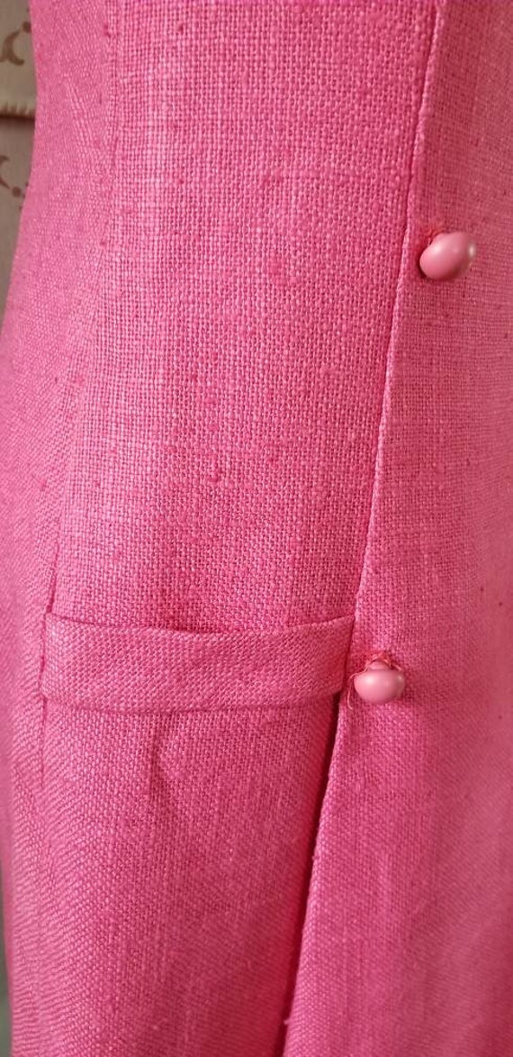 60s Esther Pomerantz Fashions Hot Pink Mod Sheath… - image 7