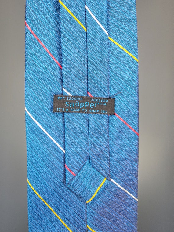 60s/ 70s Blue Striped Tie Sears Convertable Snapp… - image 5