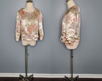 Handmade McCall's Patterns Floral Brocade Jacket Marie Antoinette Style Cropped Jacket Size 10