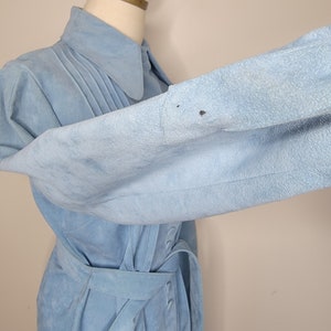 1970s Lilli Ann Ultra Suede Blue Trench Coat image 6