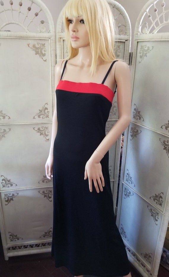90s Black and Red Sheath Dress Shape FX by Newport News Size 10 Etsy