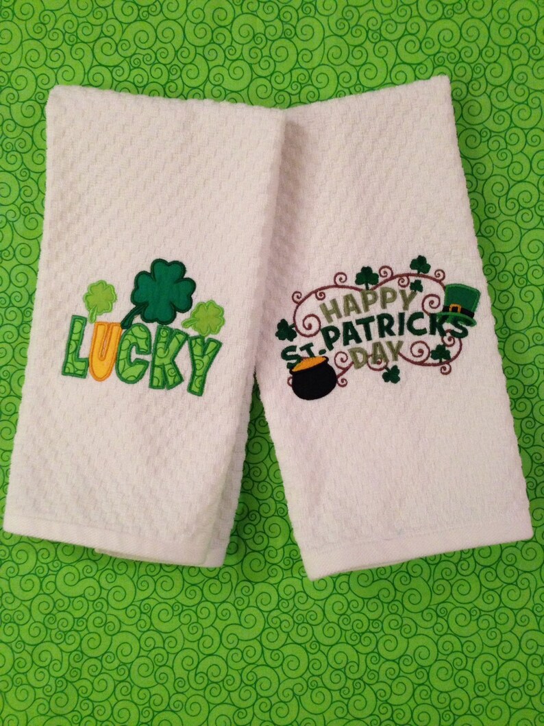 st patricks day bath hand towels