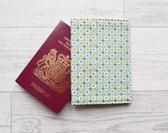 Abstract Fabric Passport Cover, Polka Dot Passport Holder, Travel Accessory, Mothers Day Gift, Retro Fabric Case, Gift For Her, Travel Gift