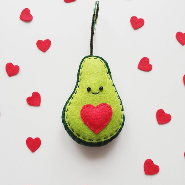 Felt Avocado Valentines Decoration, Felt Decorations, Avocado Gifts, Foodie Gifts, Teacher Gifts, Mothers Day Gifts