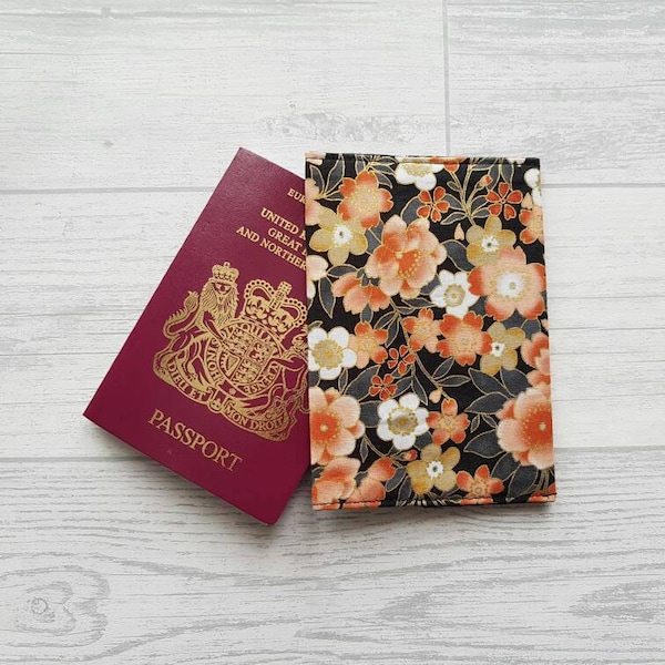 Travel Wallet, Flower Fabric Passport Case, Floral Cover, Passport Holder, Gifts For Her, Travel Accessories, Secret Santa Gift