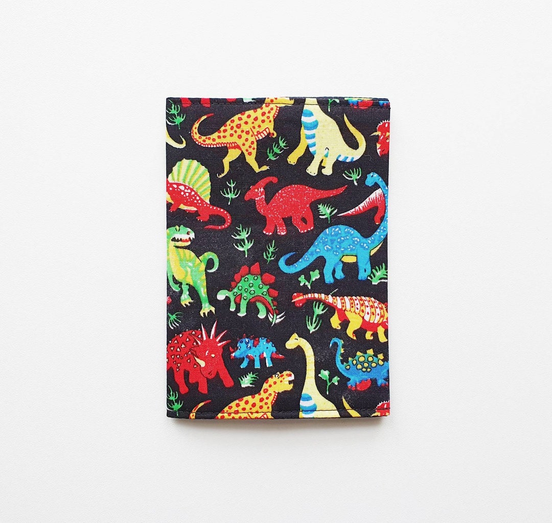 Dinosaur Fabric Passport Holder, Kids Passport Cover, Little Travellers ...