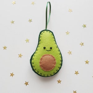 Felt Avocado Christmas Decoration, Felt Decorations, Avocado Gifts, Foodie Gifts, Mothers Day Gift, Teacher Gifts Without holly