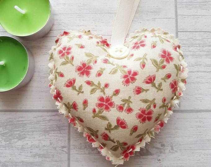 Floral Fabric Heart Decoration Hanging Hearts Gifts for Her Etsy