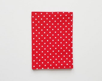 Red And White Polka Dot Passport Cover, Fabric Wallet, Traveller Gifts, Travel Accessories, Document Case, Spotty Passport Holder,