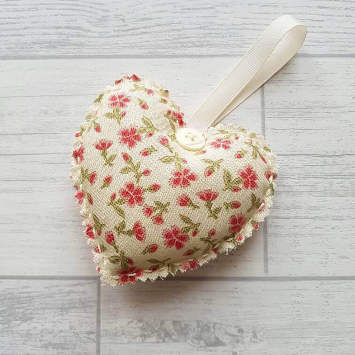 Floral Fabric Heart Decoration Hanging Hearts Gifts For Her Etsy