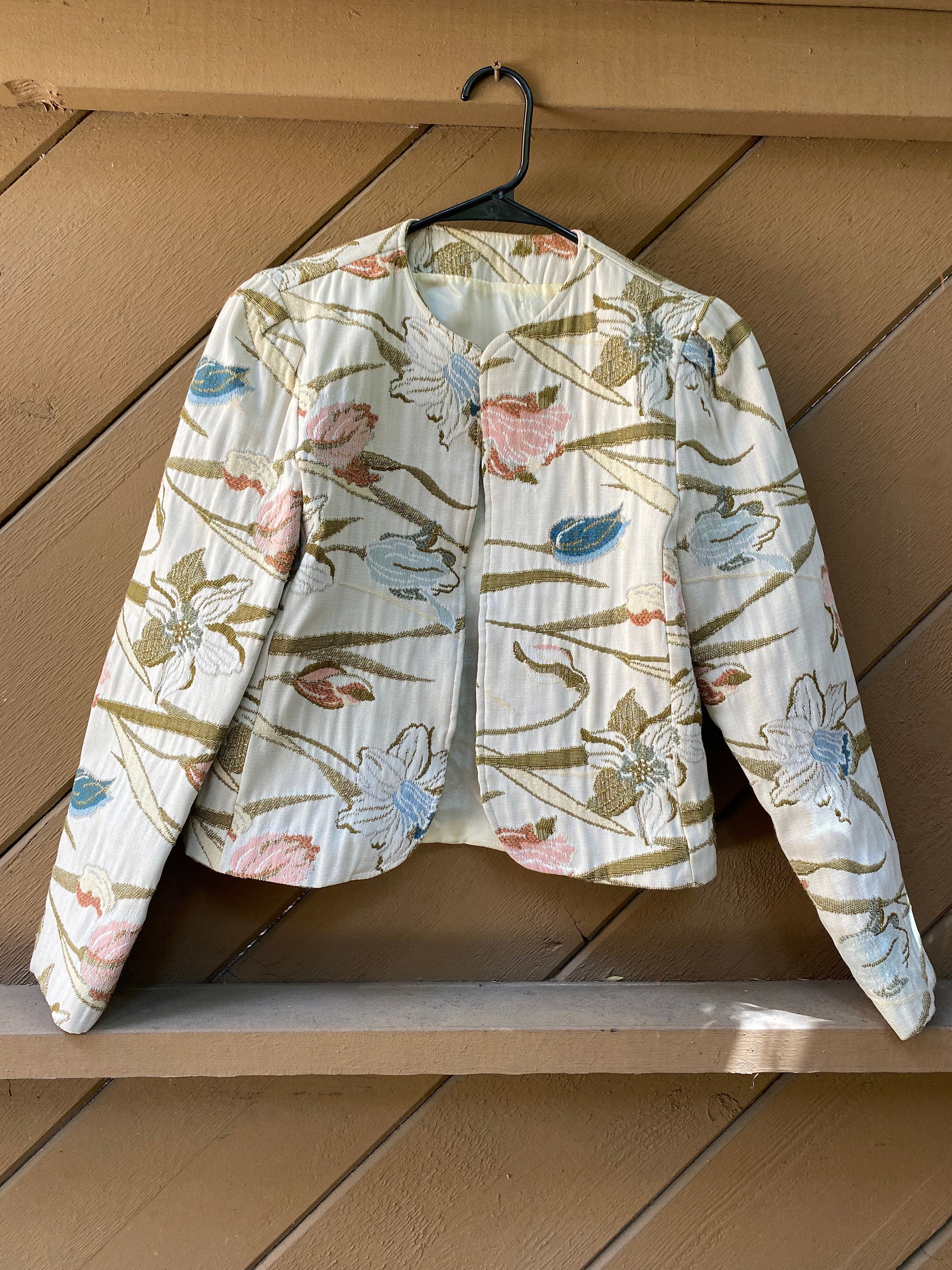 Engineered Garments Knit Bohemian Tapestry Gray Blazer Jacket Small USA