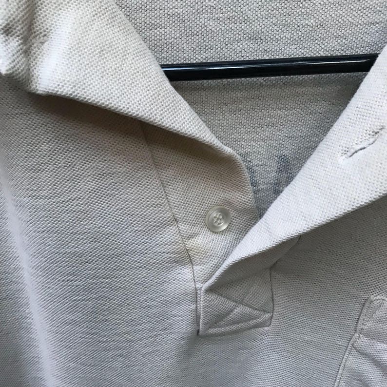 Vintage 80s Beige Graphic Polo Tee