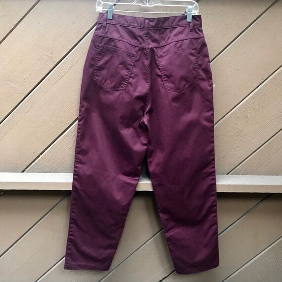 Vintage Maroon Cotton High Waist Trouser Pants by… - image 2