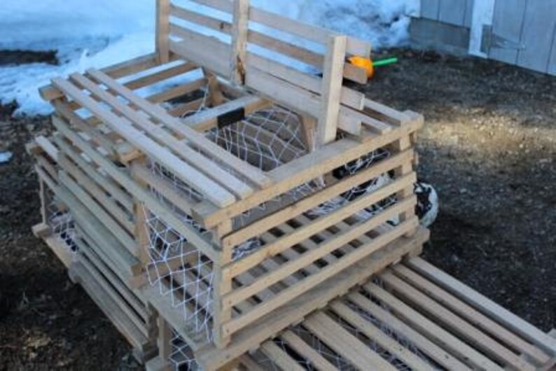 Maine Wooden Lobster Trap Etsy