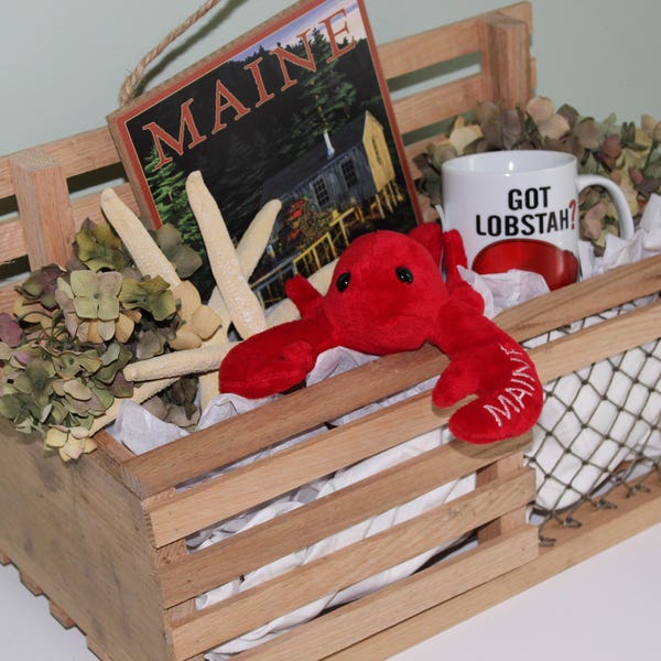 Rustic Maine Lobster Trap Card/Gift Box - Red Oak