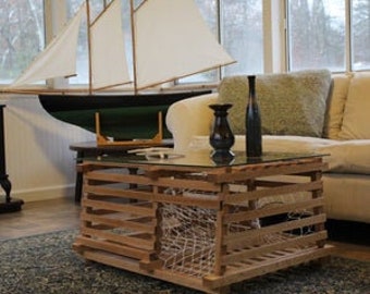 Maine Wooden Lobster Trap Coffee Table
