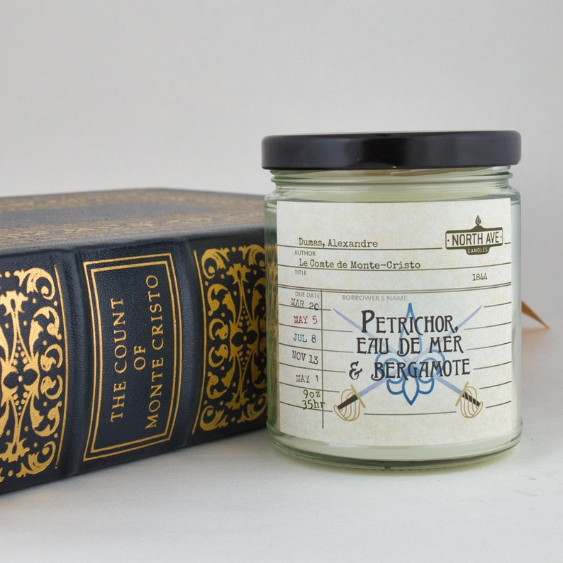 Petrichor Sea Salt Bergamot / Book Scented Candle / Inspired Etsy
