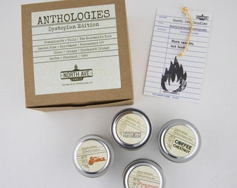 Anthologies / Dystopian Literature / Candle Sample Box / Literary Candles / Book Themed Candles / Candle Tins / Candle Box Set
