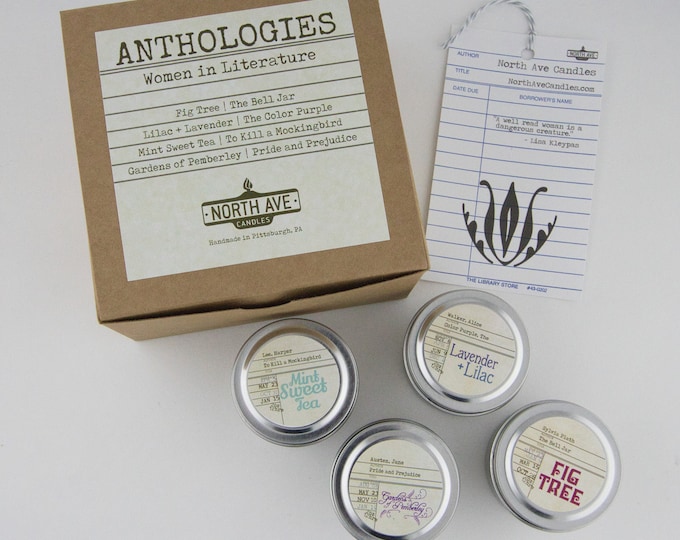 Women in Literature Candle Box Set: Plath, Austen, Walker, Lee