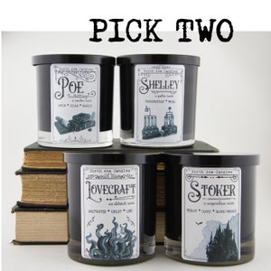 Pick Two / Masters of the Macabre / Horror Candle / Gothic Candle / Gothic Decor / Black Candle / Poe Candle