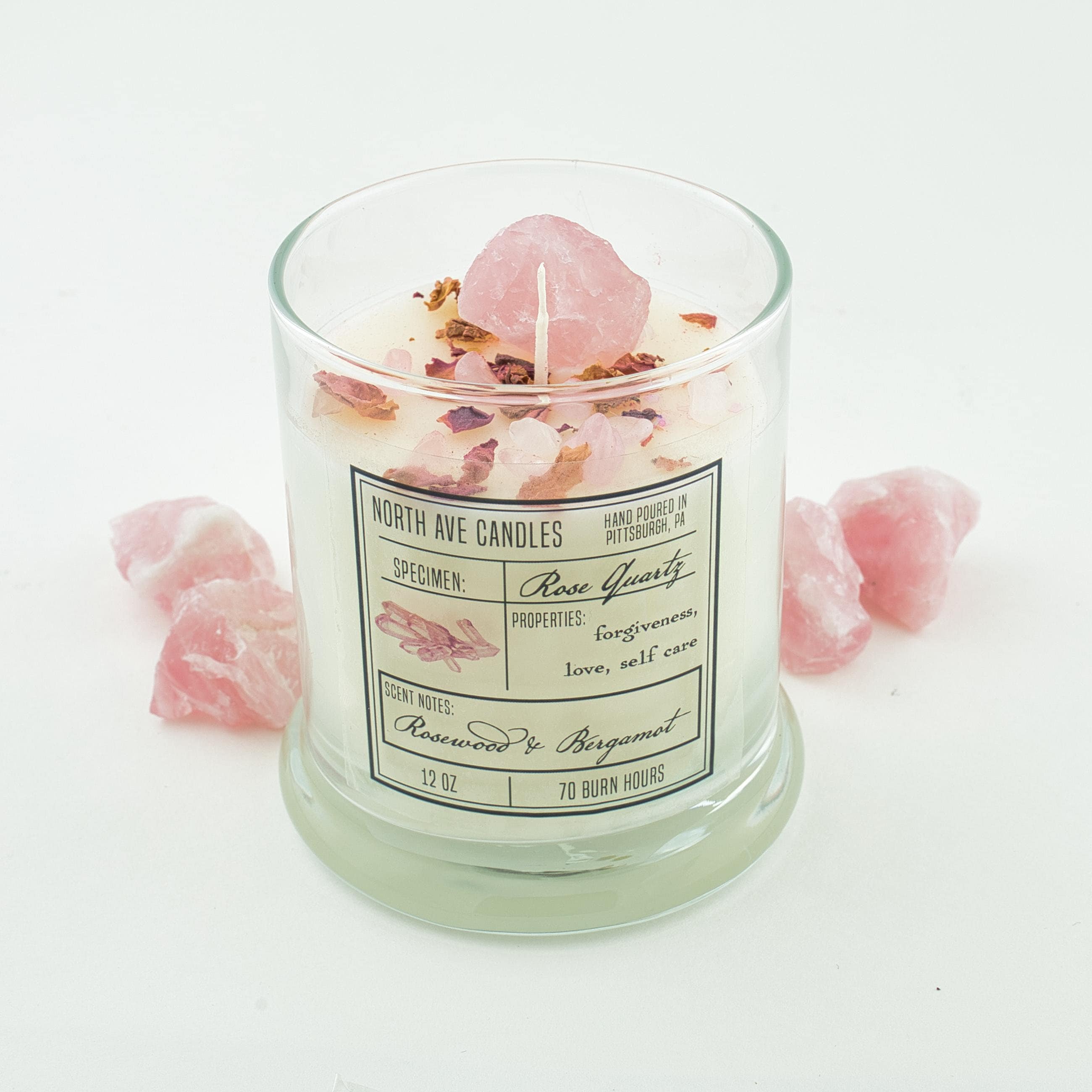 rose quartz candle rose quartz candle