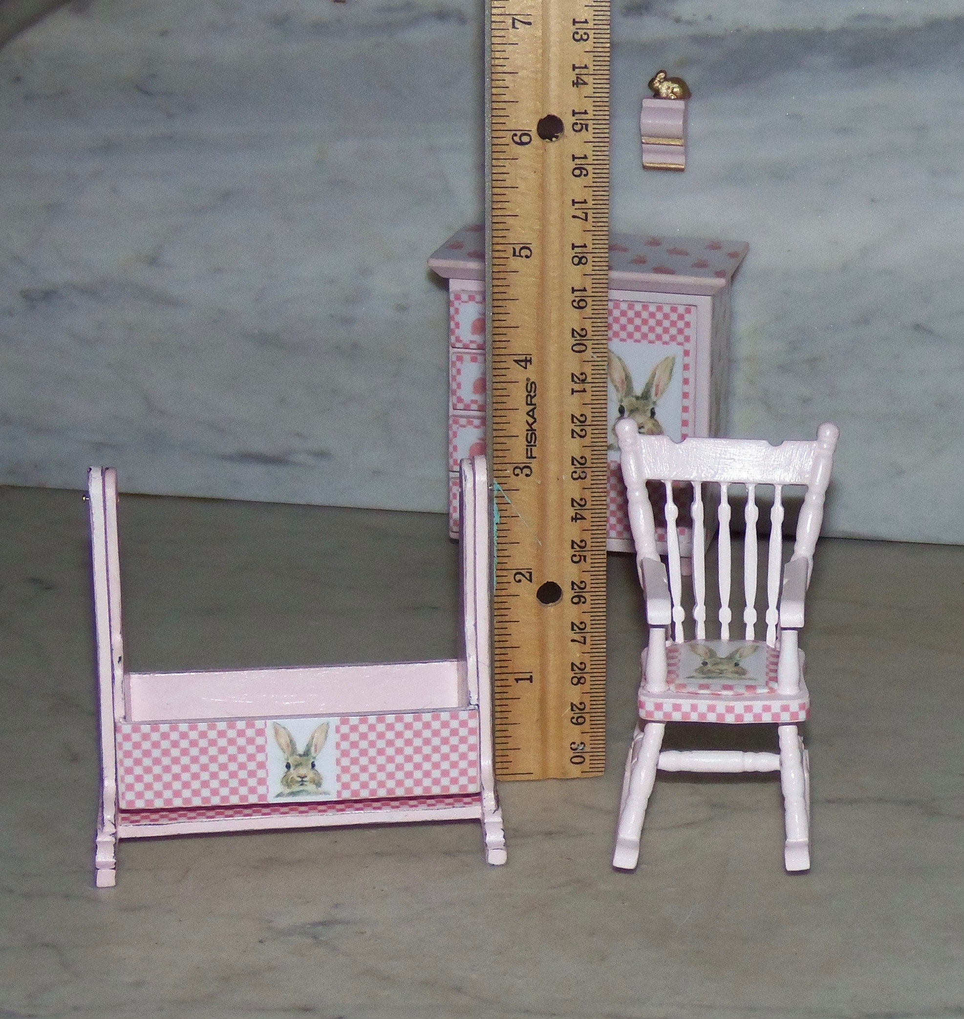 Miniature Dollhouse Nursery Furniture. Painted and Etsy