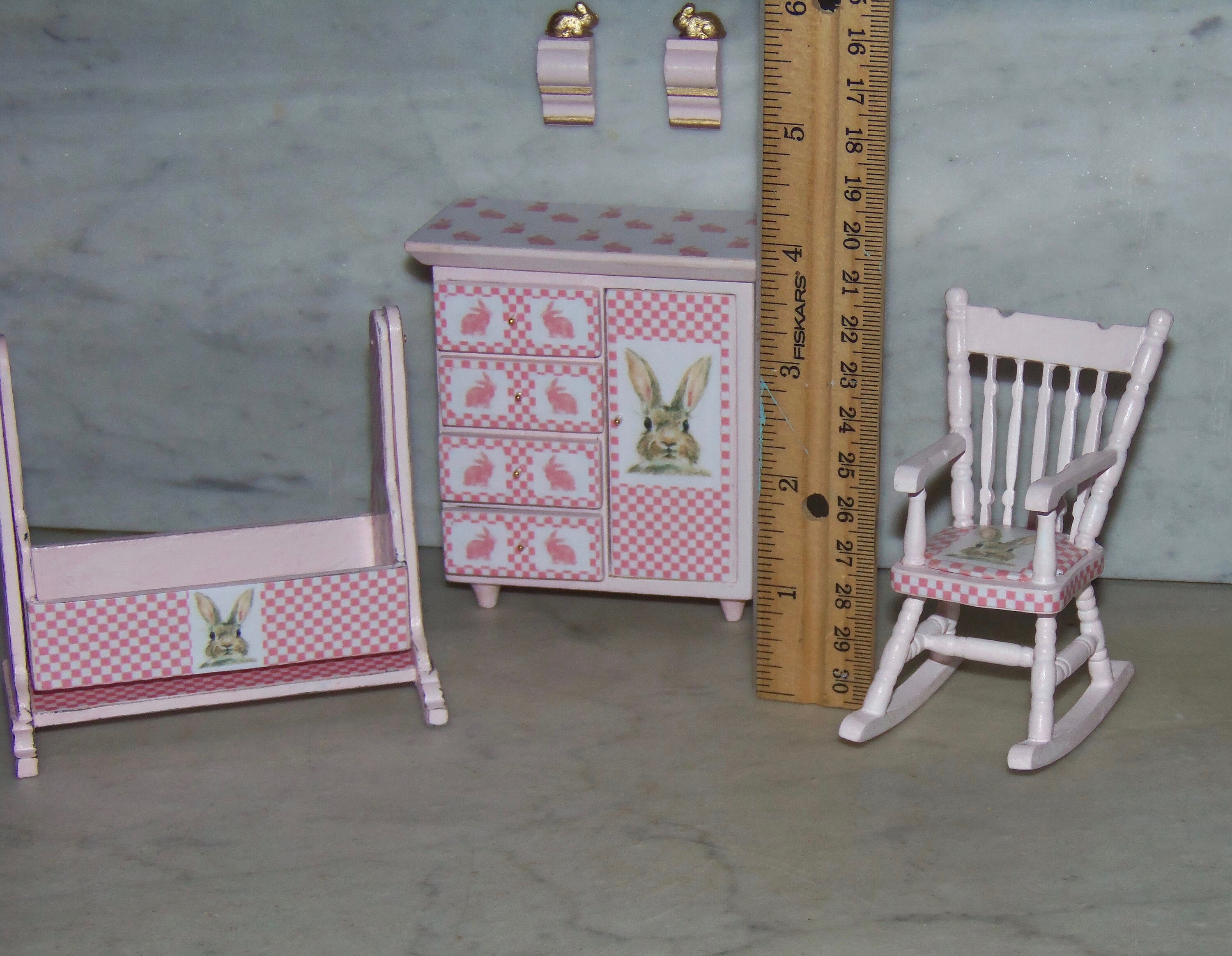 Miniature Dollhouse Nursery Furniture. Painted and Etsy