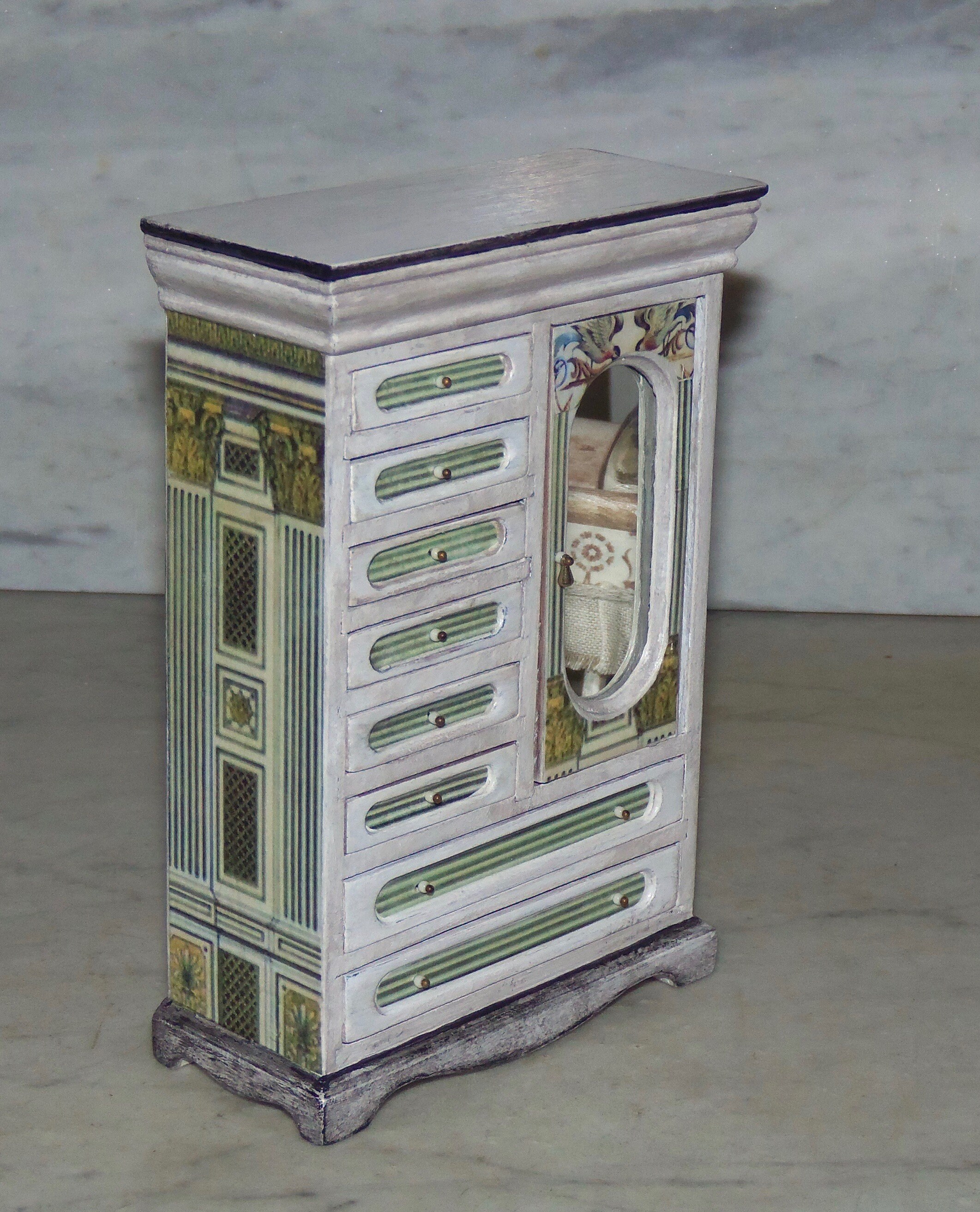 Wardrobe Cabinet For 1 12th Dollhouse Painted And Etsy