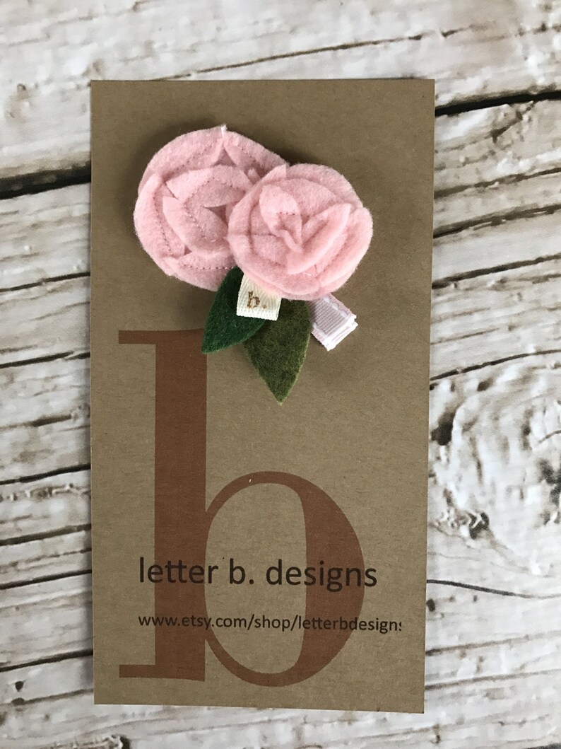 Pink on Pink Double Felt Flower Alligator Clip